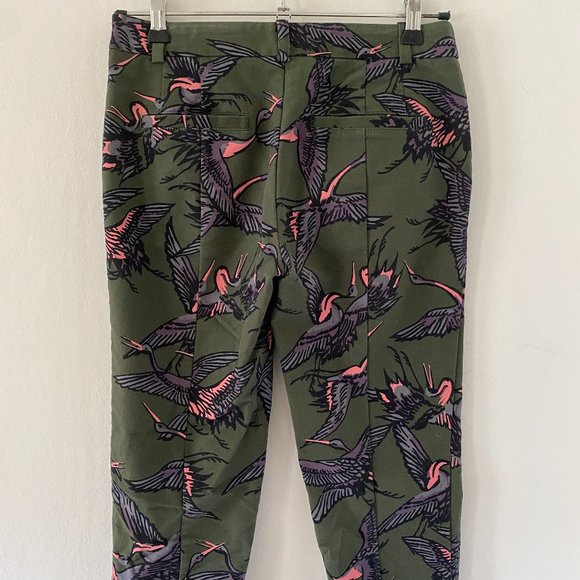RACHEL Rachel Roy Olive Crane Print Ankle Pants - Picture 2 of 9